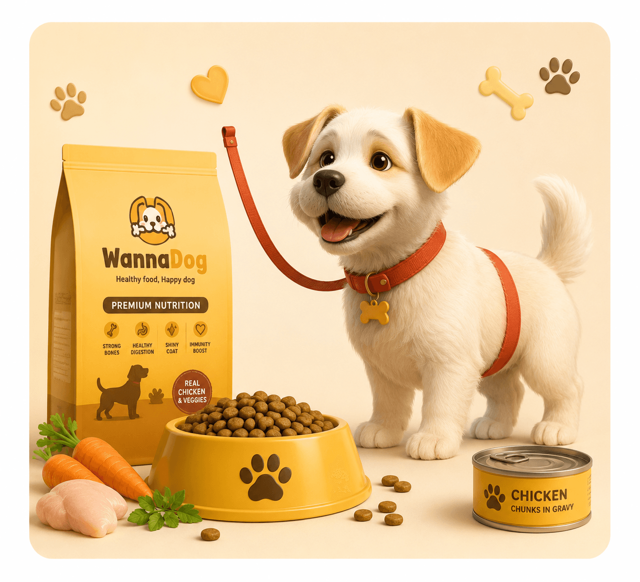 Premium dog food at WannaDog, the pet shop serving Rajendra Nagar, Indore